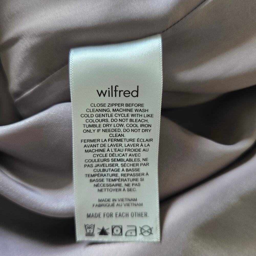 Aritzia Wilfred Astral Cargo High Waisted Micro Crepe Mini Skirt Nomad Taupe 8 - Picture 6 of 8